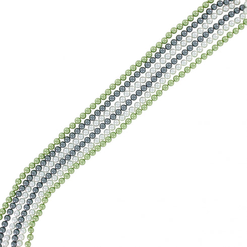 Lange Perlenkette, in weiß, graphit oder grün - 120 cm Umfang - SiaLinda.com